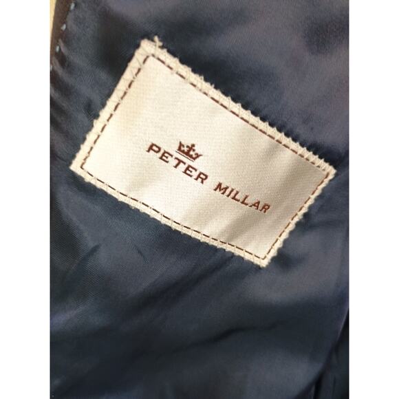 Peter Millar Blazer Men 46R Navy Blue Two Button Career Business Wool Sport Coat - Picture 4 of 7